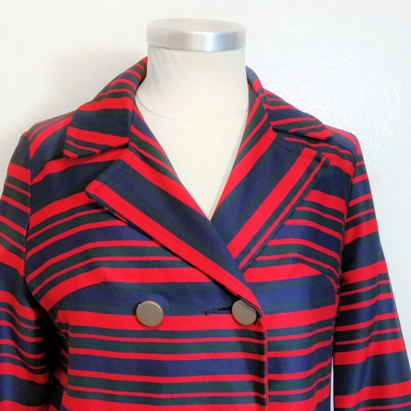 ON HOLD***Striped Jacket Double Breasted Long Coat - Picture 3 of 8